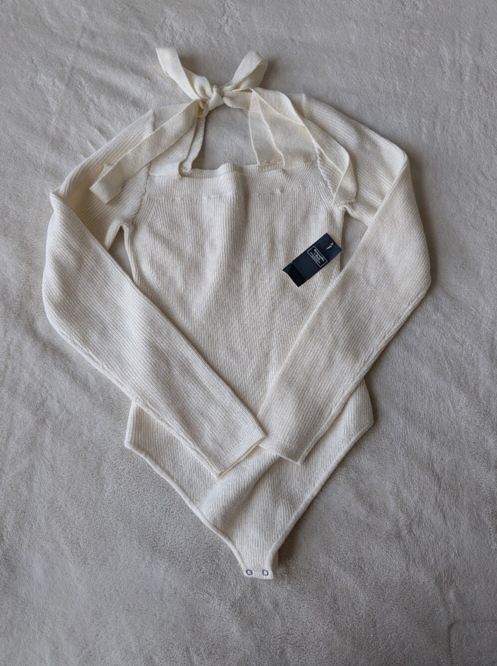 Abercrombie & Fitch Ribbed Long Sleeve Bodysuit